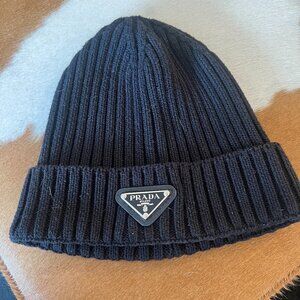 Black Prada Beanie Hat